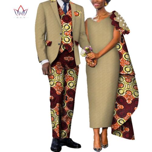 Sweet Lovers Matching Couples Clothes Gift Valentine' Day Women Maxi Dresses and Mens Jacket Pant Suits Blazer Vest Set wyq437