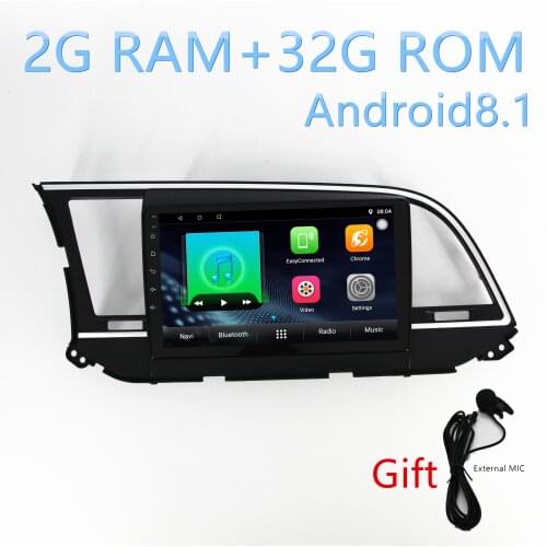 1din car Android8.1 multimedia player 2.5D stereo radio For Hyundai Elantra Avante 2016 2017 2018 with gps navigation BT Music