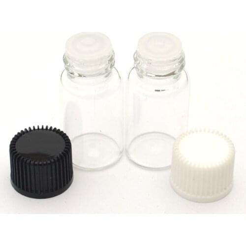20pcs 3ml Perfume Sample Clear Glass Dropper Bottle with Orifice Reducer and Cap Small Essential Oil Mini Vials