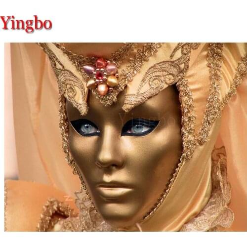3D Diamond Embroidery Venetian Mask woman 5D DIY Diamond Painting Full Round Diamond Mosaic needlework Living Room decor