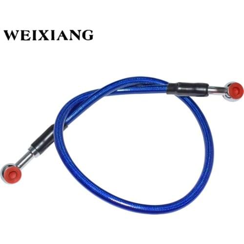 60cm Universal Motorcycle Brake Oil Hose Line Pipe Hydraulic Reinforced Stainless Steel Braided Fit ATV Dirt Pit Bike 2 Colors