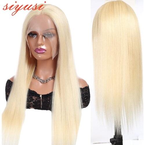 613 HD Transparent Wigs Brazilian Straight Blonde Wig Human Hair Lace Wigs Pre Plucked 13x1 T Part Glueless Lace Wig 150