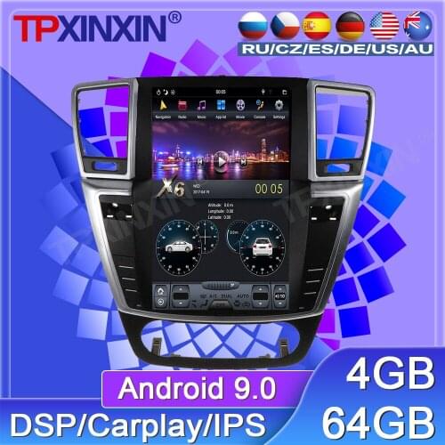 64G For Mercedes-Benz Benz ML GL 2012-2016 Android 9 Car Recorder Multimedia Player GPS Navigation Tesla 12.1'' Inch HD Screen