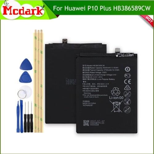 Mcdark 5.5 Inch For Huawei P10 Plus HB386589CW mobile phone 3750mAh Batteries High Quality Large Capacity with tools