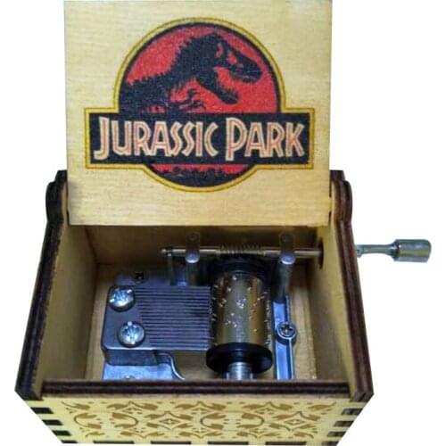 Anonymous Wood Carving Hand-Cranked Bohemian Rhapsod Black Jurassic Park Music Box Children Christmas Birthday Gift Kits