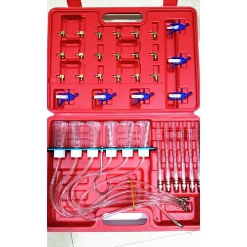 Free shipping! Common Rail Injector Flow Meter With 24 Adaptors Fuel Line Test Tester /Diagnosis Tool Set 6 injectors tested