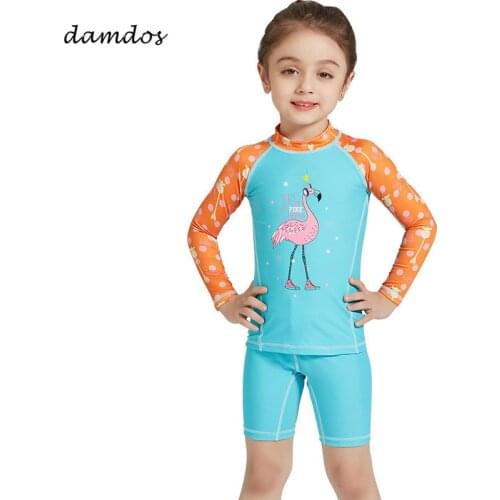 Bikini 2019 Children Two Piece Suit Girls Swimsuit UPF50+ UV Protected Kids Swimwear Beach Dress Jellyfish Bath Diving Suit