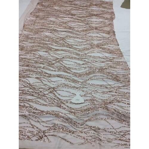 Champagne sparkly blingbling fabric with glued glitters sequins African lace fabric has glitter shinny for party or wedding