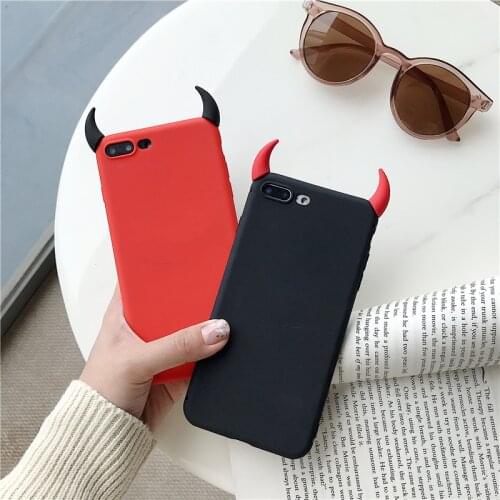 Soft Silicone Case Devil Horns Demon Angle Cover for Huawei Honor 7 7A 7C 8 8A 8C 8X Max 9 10 Lite 9N 9i 10i V8 V9 V10 V20 Play