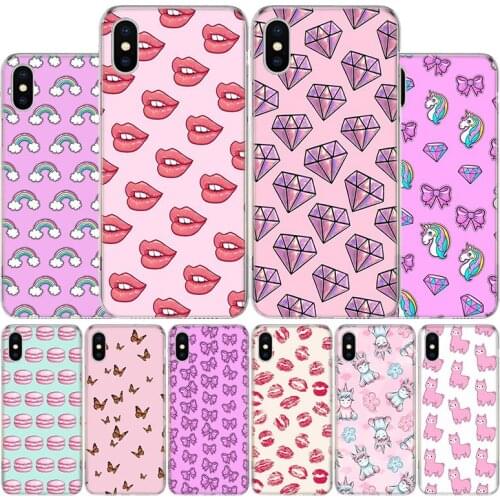Pink Girl Bowknot Unicorn Pattern Cover Phone Case For Apple iphone 11 12 Pro XR X XS Max 7 8 6 6S Plus + 7G 6G 5 SE 2020 Coque