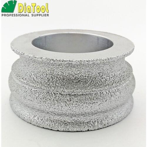 DIATOOL Dia75mmX35mm Diamond Profile Wheel For Angle Grinder, Vacuum Brazed Diamond Grinding Wheel
