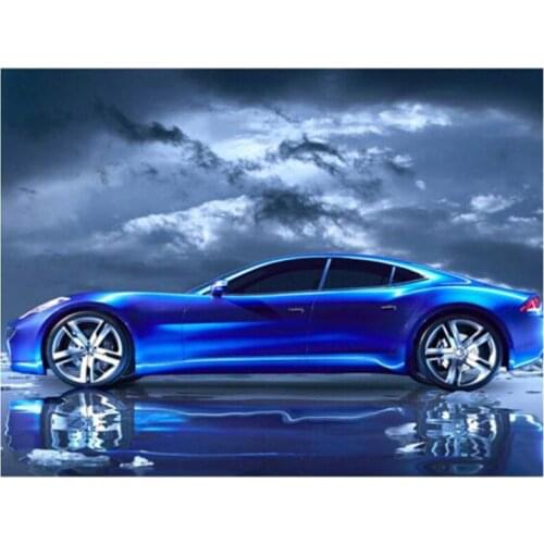 Diy Full Square Round Blue Car Sports Car Rhinestone Diamond Painting Mosaic Embroidery Cross Stitch Wall Art Decoration FC482
