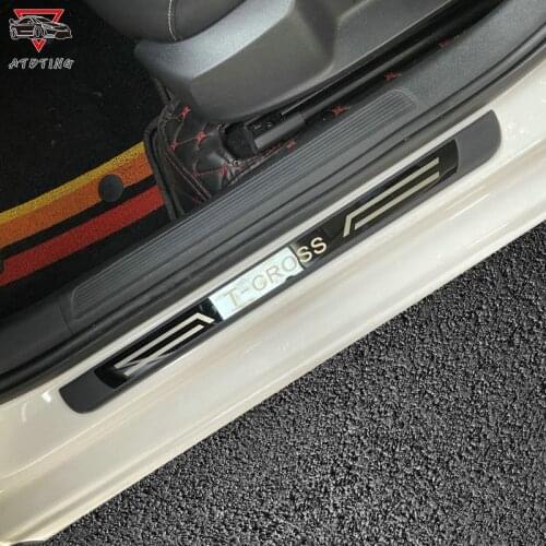 For Volkswagen VW T-Cross 2020 2021 Car Accessories ABS Stainless Steel Door Sill Pedal Scuff Plate Cover