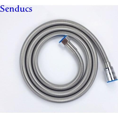 Senducs 1.5m Bathroom Shower Hose Quality Stainless Steel Spring Shower Hose Gold PVC Plumbing Hose Luxury Shower Flexible Hose