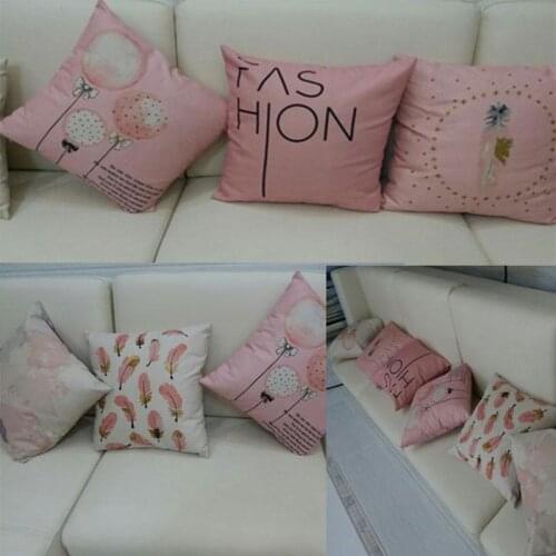Pink Party Decoration Flamingo Cushion Cover Balloon Feathers Geometry Wave Glod Leaf Pineapple Pillow Case Double Sides Print