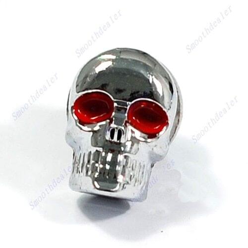 Hot 2 pcs Silver Chrome SKULL License Plate Frame Screw Screws Bolt