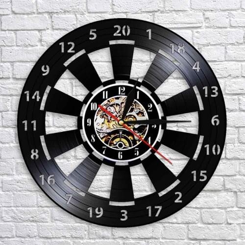 Creative Darts Board Fashion CD Record Clock 3D Ornament Gift Hanging Wall Clock Classic Room Decor Wall Art Watch