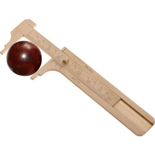 Mini Brass Sliding Gauge Vernier Caliper 80mm 3.25inch Pocket Ruler Double Scale