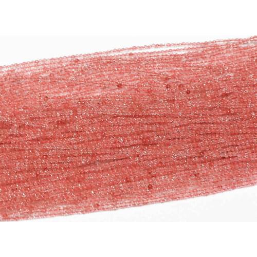 Multisize natural cherry quartz stone crystal 2mm 3mm Fashion round faceted beads new diy jewelry 15" B479