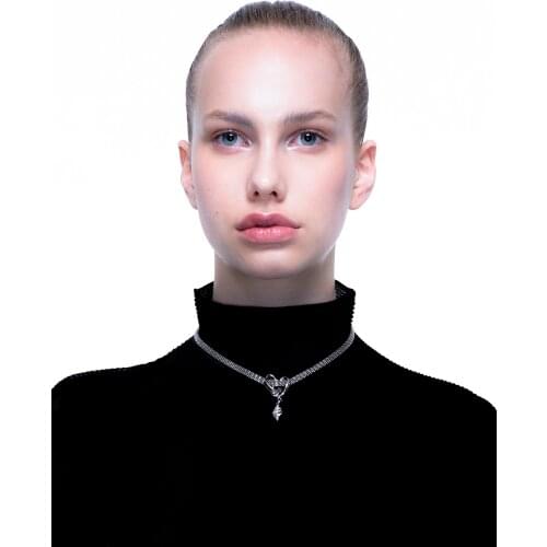 Fashion Luxury Heart-shaped Conch Pendant Necklace For Women Ins Popular Copper Material Silver Color Necklace Jewelry