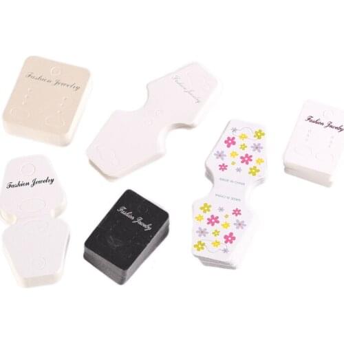 New Arrival 100pcs/lot 6 Styles Hooks Earring Plastic Ear Studs Holder jewelry hair clip Display Cards