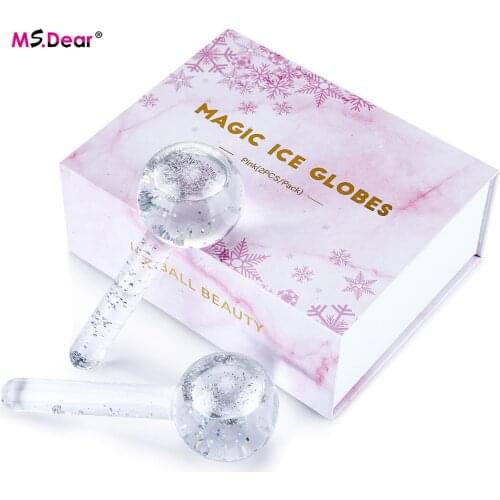 Facial Ice Globes Cooling Roller Ball for Face Eye Massage Beauty Ice Hockey Energy Crystal Ball Water Wave Skin Care Device