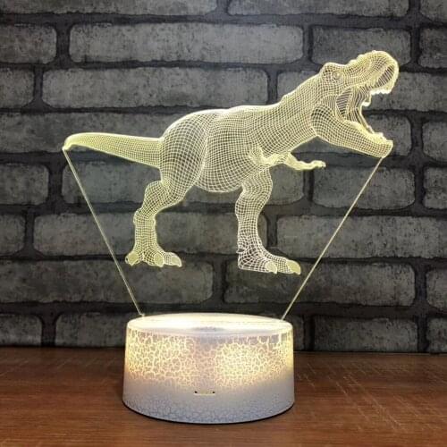 Raptor Tyrannosaurus Rex Dinosaur Gift 3D Night Light Table Lamp 7 Colors Changing Desk Lamp 3D Lamp Novelty Led Night Lights
