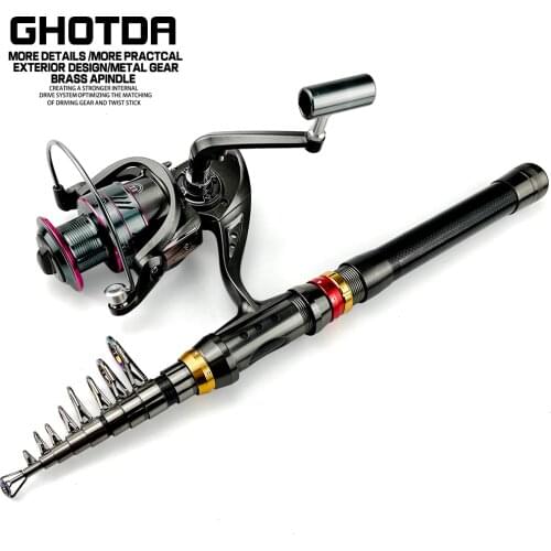 Portable Fishing Combo 1.8-3.6mTelescopic Fishing Rod and YO1000/3000/5000 Reel Pole Sets for Travel Fishing