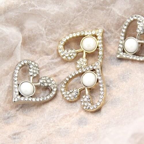 HENGC Vintage Rhinestones Pearl Jewelry Metal Buttons For Clothing Vintage Wedding Dress Decorative Sewing Accessories Wholesale