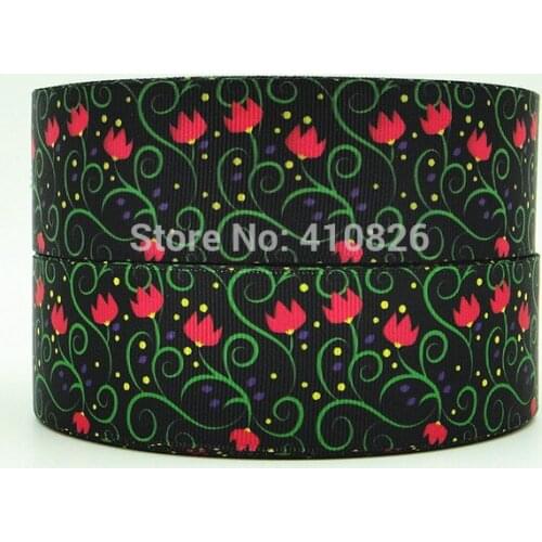 Q&N ribbon wholesale/OEM 1.5inch 38mm 141022019 Flower Printed grosgrain ribbon 50yds/roll free shipping