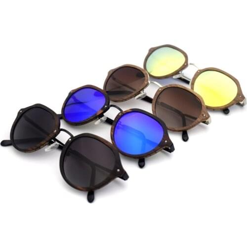 New Design Wooden Polarized Sunglasses For Men Women Ebony Walnut Wood Gradient Glasses High Quality Hand