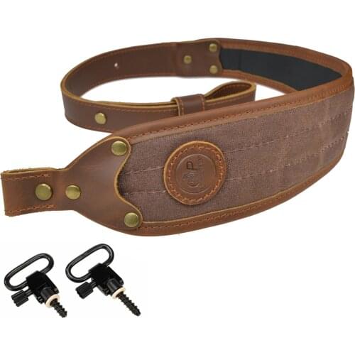 Tactical Canvas Leather Rifle Gun Sling 1" Quick Detach Sling Swivels Shotgun Shoulder Pad Strap Hunting Gun Accessories 68-99CM