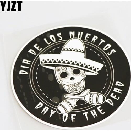 YJZT 12.2CM*12.2CM Cartoon Fun Skull Graphical PVC Car Sticker Decal Decoration 13-1142