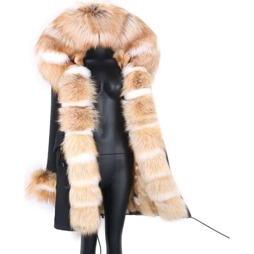 2021 Winter Jacket Women Waterproof Parka 7XL Real Fox Fur Coat Natural Fox Fur Collar Hood Thick Warm Outerwear Streetwea