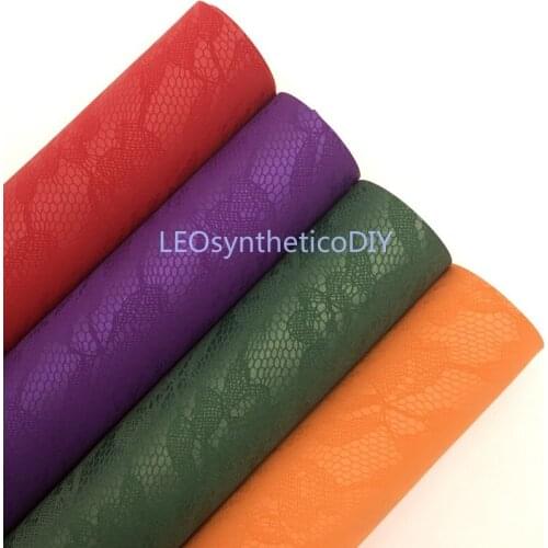 1PC 21X29CM Faux Leather Fabric, Lace Synthetic Leather, Faux Leather Sheets For Bows LEOsyntheticoDIY GM5080B