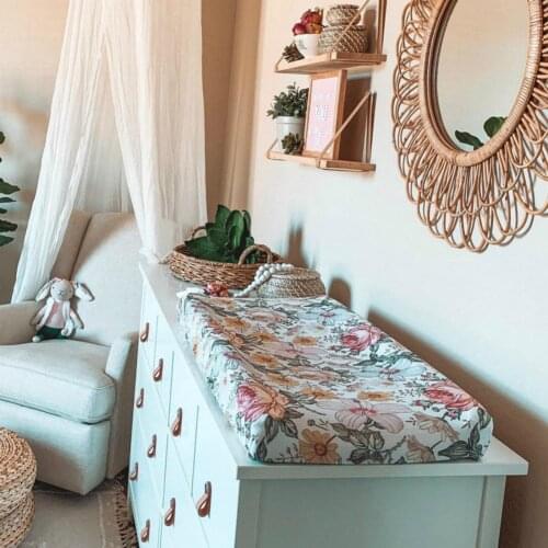 1PCS Baby Nursery Diaper Changing Pad Cover Changing Mat Cover Kids Floral Printed Reusable Soft Cotton Changing Table Cover#p4