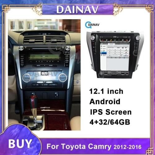 12.1 inch Vertical Touch Screen Car Multimedia Player GPS Navigation Head Unit For Toyota Camry 2012-2016 Car Stereo Radio