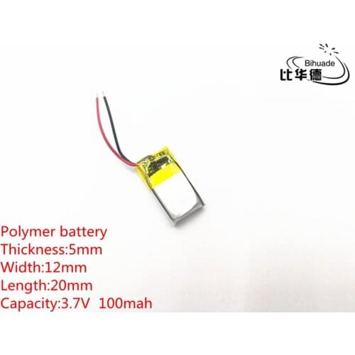 3.7V 100mAh 501220 Lithium Polymer Li-Po li ion Rechargeable Battery cells For Mp3 MP4 MP5 GPS PSP mobile bluetooth