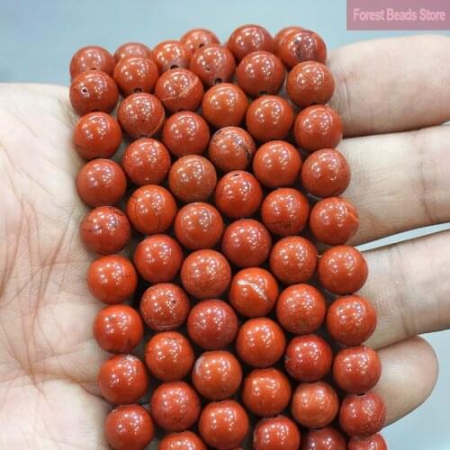 4 6 8 10mm Natural Stone Smooth Reddish Brown Jaspers For Jewelry Making Smooth Round Beads DIY Bracelet Accessories 15'' Inch