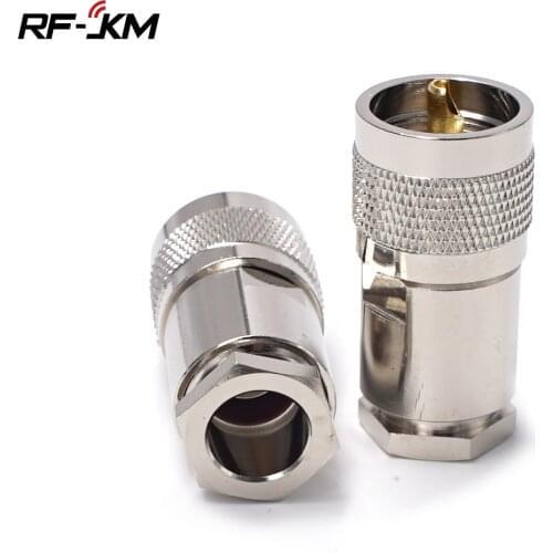 5pcs/lot UHF Male Clamp to Coax Cable,PL259 Male Solder Connectors for LMR400 RG213 RG8 Coaxial Cable Extension RF Adapters