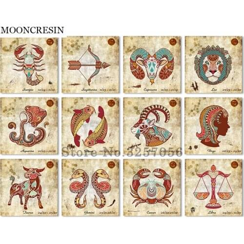 5D Diy Diamond Painting Cross Stitch Astrology 3D Diamond Embroidery Full Square 12 Constellations Mosaic Needlework Baby Gift