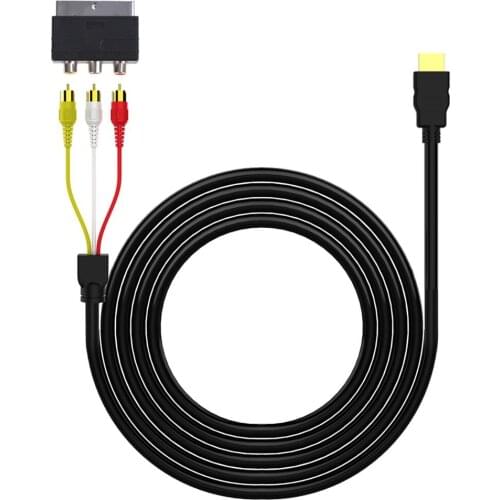 5VConnector HDMI-compatible to RCA Cable Male to 3RCA AV Composite Male M/M Audio Video Converter Adapter Cable Cord Transmitter