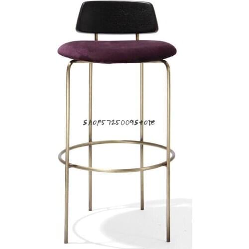 Stainless steel bar chair post modern minimalist bar chair metal light luxury bar chair Nordic high stool high bar stool