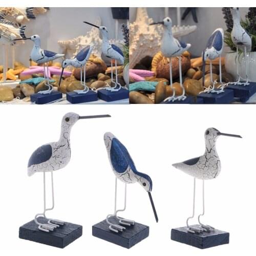 Wooden Navy Seabirds Mediterranean Style Sculpture Home Decoration Craft