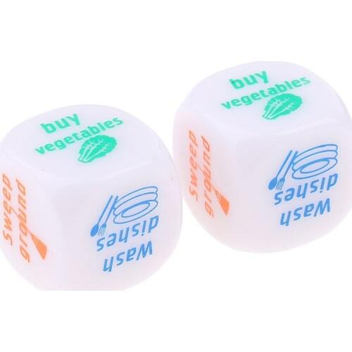2Pcs Housewife Housework Distribution Decider Six Sided D6 Dice for Fun Toys
