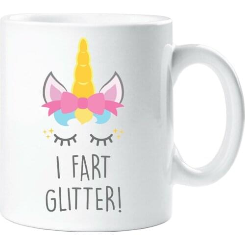 I Fart Glitter Unicorn Mug Girls Best Friend Birthday Christmas Daughter Gift