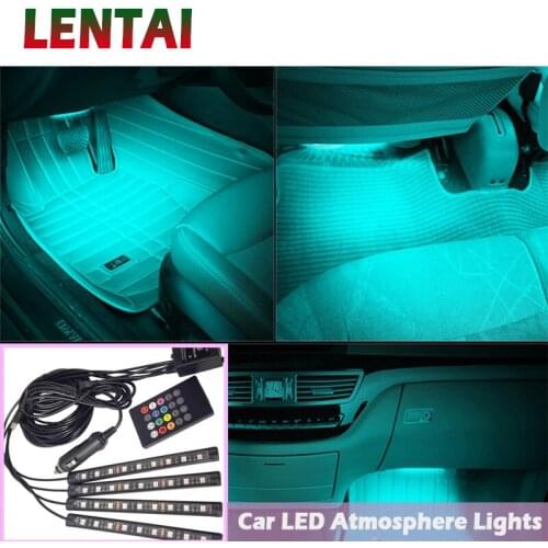 LENTAI 1Set Car LED Atmosphere Lights 12V RGB LED Lamp Strip For Toyota Avensis Rav4 Audi Q5 A6 Lifan X60 Renault Captur Skoda