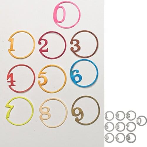 10pcs Round numbers Digits Metal Cutting Dies For DIY Scrapbook Cutting Die Paper Cards Making Embossed Decorative Craft Die Cut