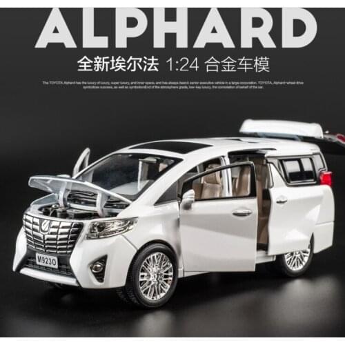 1: 24 Simulation Toyota Alphard Alloy Car Model Metal Toys Acousto Optic Car MPV Childrens New Year Birthday Gift