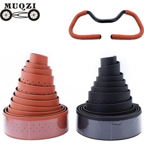 MUQZI 1Pair Bike Handlebar Tape PU EVA Shock Sweat Breathable Tapes MTB Road Fixed Gear Bicycle Handle Bar Winding Belt +2 Plugs